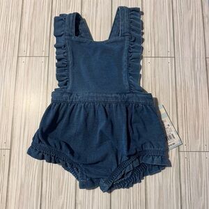 Cat & Jack baby girl denim romper size 12M Blue medium wash 1 piece